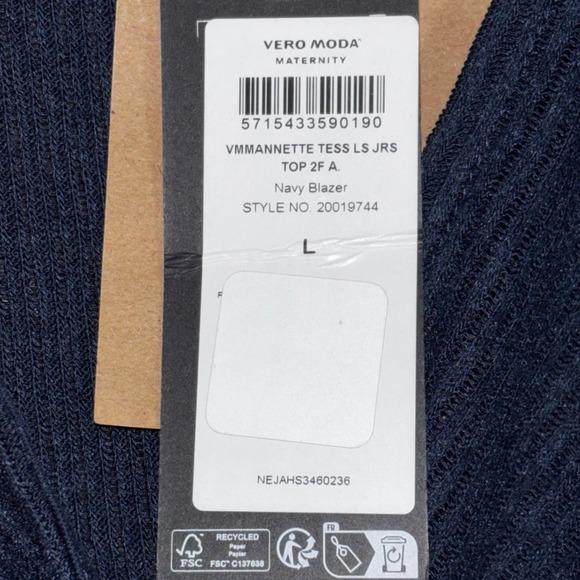 Vero Moda Maternity Navy Blazer Wrap Top‎ Long Sleeve L New with Tags - Picture 2 of 10